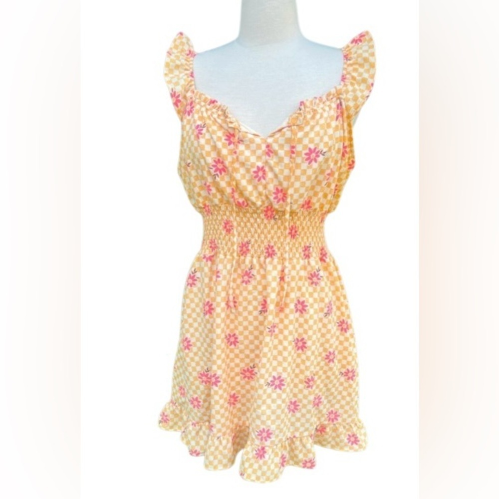 Lily Rose Yellow and Pink 🌷Floral Mini Dress
